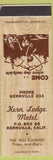 Matchbook Cover - Kern Lodge Motel Kernville CA