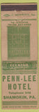 Matchbook Cover - Penn Lee Hotel Shamokin PA WEAR