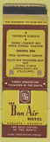 Matchbook Cover - Bon air Hotel Augusta GA SAMPLE WORN