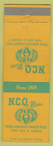 Matchbook Cover - NCO Mess Fort Meade