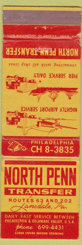 Matchbook Cover - North Penn Trucking Transfer Lansdale PA WORN CREASES