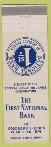 Matchbook Cover - First National Bank Colorado Springs CO