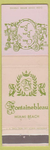 Matchbook Cover - Fontainebleau Hotel Miami Beach FL