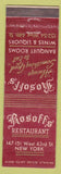 Matchbook Cover - Rosoff's New York City