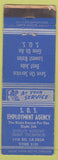 Matchbook Cover - SOS Employment Agency Los Angeles CA