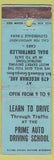 Matchbook Cover - Driving School Prime Auto Brooklyn NY