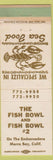 Matchbook Cover - The Fish Bowl Morro Bay CA lobster WEAR