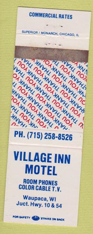 Matchbook Cover - Village Inn Motel Waupaca WI