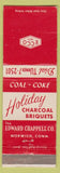 Matchbook Cover - Ecco Holiday Charcoal Briquets Norwich CT WEAR