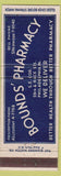 Matchbook Cover - Bound's Pharmacy Philadelphia PA full length