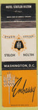 Matchbook Cover - Embassy Hotel Washington DC WEAR
