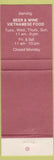 Matchbook Cover - New Saigon Vietnamese Restaurant Denver CO
