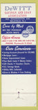 Matchbook Cover - DeWitt Savings Loan Belleville NJ
