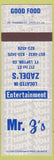 Matchbook Cover - Mr. Z's Zadel's Fort Lupton CO restaurant
