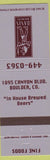 Matchbook Cover - Oasis Brewery Boulder CO