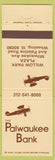 Matchbook Cover - Palwaukee Bank Wheeling IL
