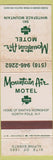 Matchbook Cover - Mountain Air Motel North Pole NY POOR STAINED