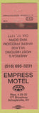 Matchbook Cover - Empress Motel Schuylerville NY
