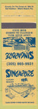 Matchbook Cover - Singapore Luxury Resort Miami Beach FL