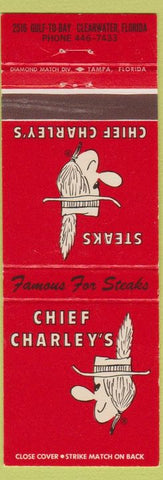 Matchbook Cover - Chief Charley's Clearwater FL restaurant