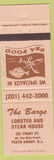 Matchbook Cover - The Barge Lobster Steak House Perth Amboy NJ WEAR