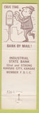 Matchbook Cover - Industrial State Bank Kansas City KS