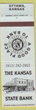 Matchbook Cover - The Kansas State Bank Ottawa KS