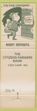 Matchbook Cover - Citizens Farmers Bank Cole Camp MO