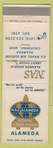 Matchbook Cover - Nas Alameda Credit Union military CA