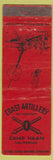 Matchbook Cover - Coast Artillery Camp Haan CA WORN CREASES military