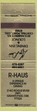 Matchbook Cover - R Haus Restaurant Grants Pass OR Central Point