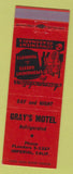 Matchbook Cover - Gray's Motel Imperial CA red