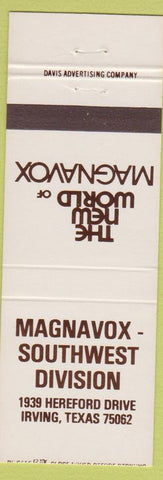 Matchbook Cover - Magnavox Southwest Division Irving TX