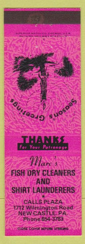 Matchbook Cover - Marc's Fish Dry Cleaners New Castle PA pink