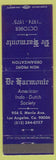 Matchbook Cover - De Garmonie Dutch Society Los Angeles CA 1974