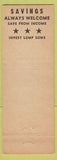Matchbook Cover - Cumberland Valley Savings Loan Lemoyne PA Carlisle