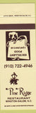 Matchbook Cover - Pine Ridge Restaurant Winston Salem NC