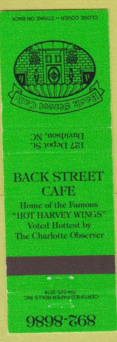 Matchbook Cover - Black Street Cafe Hot Wings Davidson NC