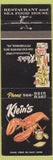 Matchbook Cover - Klein's Restaurant Pittsburgh PA
