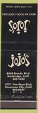 Matchbook Cover - Jojo's Northridge Panorama City CA Mexican food