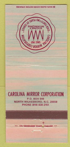 Matchbook Cover - Carolina Mirror Corp North Wilkesboro NC 30 Strike