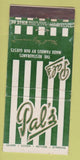 Matchbook Cover - Pal's Restaurant Fort Lauderdale WEAR 30 Stick