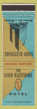 Matchbook Cover - Lord Baltimore Hotel Baltimore MD