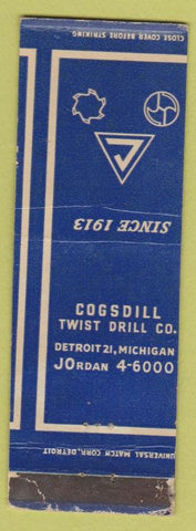 Matchbook Cover - Cogsdille Twist Drill Detroit MI WEAR OFF CENTER