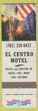 Matchbook Cover - El Centro Motel Reno NV
