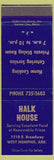 Matchbook Cover - Halk House West Memphis AR