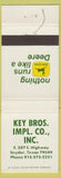 Matchbook Cover - John Deere Tractors Snyder TX Key Bros