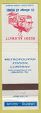 Matchbook Cover - Metropolitan Edison Electric Lebanon PA Reddy Kilowatt