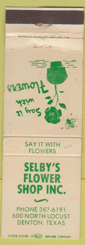 Matchbook Cover - Selby's Flower Shop Denton TX