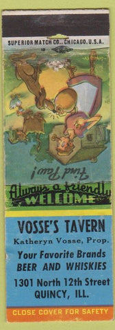 Matchbook Cover - Vosse's Tavern Quincy IL hillbilly